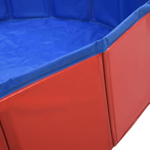 Homgoday Hundepool Faltbar Rot 120 x 30 cm PVC Haustier-Schwimmbecken Model170823 – Bild 6