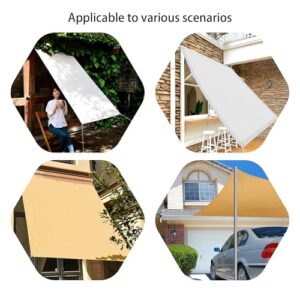 Alternative view of Sonnensegel mit Ösen Nach Maß 320 x 540 cm Rechteckig Wasserdicht Sonnenschutz Windschutz Sichtschutz Balkon mit Ösen Ohne Bohren mit Seil für Patio Hinterhof Rasengarten, Beige