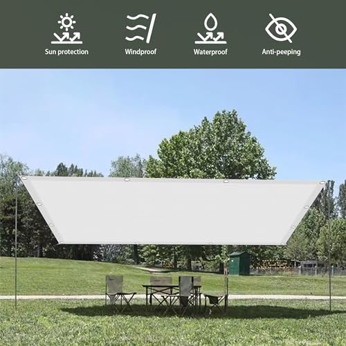 Sonnensegel mit Ösen Nach Maß 320 x 540 cm Rechteckig Wasserdicht Sonnenschutz Windschutz Sichtschutz Balkon mit Ösen Ohne Bohren mit Seil für Patio Hinterhof Rasengarten, Beige – Bild 3