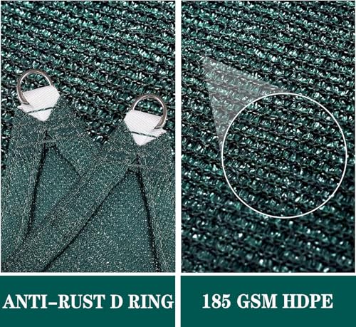 Atmungsaktiv Sonnensegel 350 x 390 cm, HDPE Polyester, Sonnenschutz 98% Uv Schutz, Reißfest Wetterfest, Sonnensegel für Gartenpavillon Sunset Deluxe, für Terrasse Garten, Dunkelgrün – Bild 3