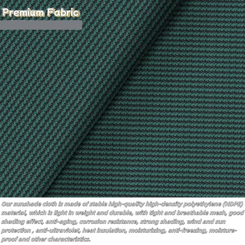 Atmungsaktiv Sonnensegel 350 x 390 cm, HDPE Polyester, Sonnenschutz 98% Uv Schutz, Reißfest Wetterfest, Sonnensegel für Gartenpavillon Sunset Deluxe, für Terrasse Garten, Dunkelgrün – Bild 5