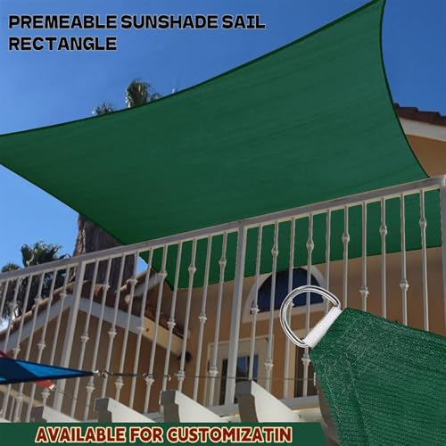 Atmungsaktiv Sonnensegel 350 x 390 cm, HDPE Polyester, Sonnenschutz 98% Uv Schutz, Reißfest Wetterfest, Sonnensegel für Gartenpavillon Sunset Deluxe, für Terrasse Garten, Dunkelgrün – Bild 6