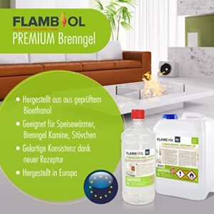 Alternative view of 90 x 1 L FLAMBIOL® Premium Brenngel für Brenngel Dekofeuer, Lampe und Kamine - Dickflüssiges Gel