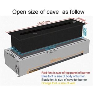 Alternative view of Wasserdampf Elektrischer Kaminofen Wasserdampf Kamin Einbau Elektrischer Kamin 39,3 Zoll Länge 3D zerstäubte Kamine mit Fernbedienung, Metallplatte, Schwarz Elektronik,