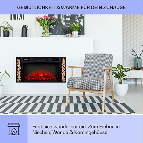 Klarstein Elektrokamin, Elektro Heizungen für Wohnzimmer & Innenräume, Elektrischer Kamin mit LED Flammen, Kamin zur Wandmontage, Heizlüfter mit Timer, Automatische Temperaturregelung, Heizung 1900W – Bild 4