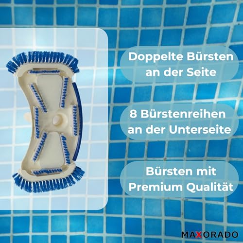 Maxorado Premium Poolsauger Düse Bodendüse Bodensauger Pooldüse I Reinigung Zubehör Pools Schwimmbecken I Pool Sauger Bodenbürste Bürste kompatibel mit Intex kompatibel mit Bestway – Bild 2