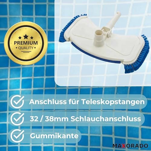 Maxorado Premium Poolsauger Düse Bodendüse Bodensauger Pooldüse I Reinigung Zubehör Pools Schwimmbecken I Pool Sauger Bodenbürste Bürste kompatibel mit Intex kompatibel mit Bestway – Bild 4