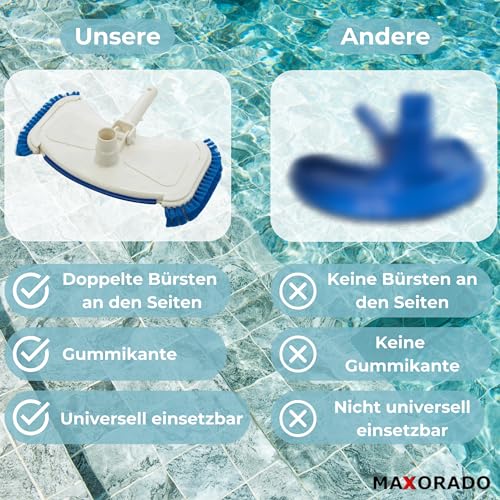 Maxorado Premium Poolsauger Düse Bodendüse Bodensauger Pooldüse I Reinigung Zubehör Pools Schwimmbecken I Pool Sauger Bodenbürste Bürste kompatibel mit Intex kompatibel mit Bestway – Bild 6