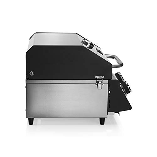 TAINO PLATINUM COMPACT Set Tischgrill Abdeckhaube Gasdruckminderer Gasgrill kompakt 2 Brenner Edelstahl – Bild 4