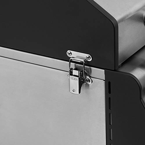 TAINO PLATINUM COMPACT Set Tischgrill Abdeckhaube Gasdruckminderer Gasgrill kompakt 2 Brenner Edelstahl – Bild 5