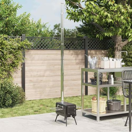 Homgoday Zeltofen Holz mit Rauchabzug und Klappbeinen Schwarz Stahl Zeltholzofen Model4005748 – Bild 3