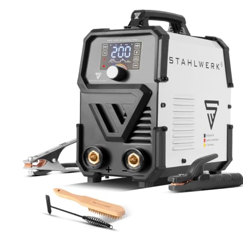 STAHLWERK Elektroden-Schweißgerät ARC 200 Synergic Pro Digital – Schweißen ohne Schutzgas, MMA, E-Hand, Lift-TIG Inverter, 200 A, Smartkühlung & Überhitzungsschutz, Hot Start und Antistick-Funktion