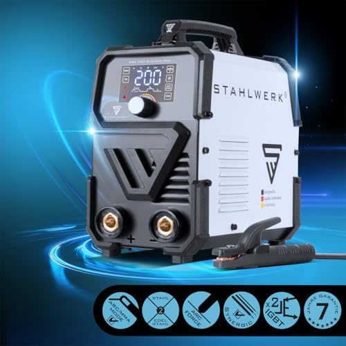 STAHLWERK Elektroden-Schweißgerät ARC 200 Synergic Pro Digital – Schweißen ohne Schutzgas, MMA, E-Hand, Lift-TIG Inverter, 200 A, Smartkühlung & Überhitzungsschutz, Hot Start und Antistick-Funktion – Bild 14