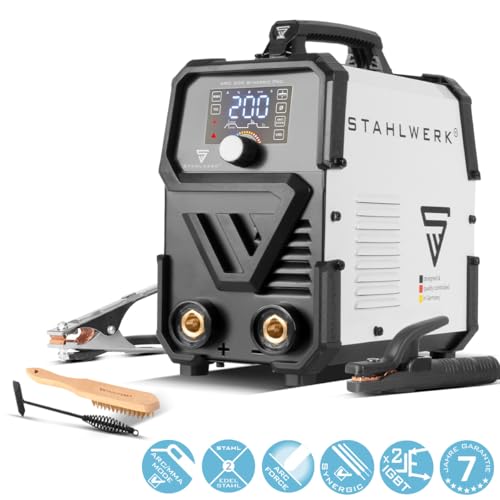 STAHLWERK Elektroden-Schweißgerät ARC 200 Synergic Pro Digital – Schweißen ohne Schutzgas, MMA, E-Hand, Lift-TIG Inverter, 200 A, Smartkühlung & Überhitzungsschutz, Hot Start und Antistick-Funktion – Bild 2
