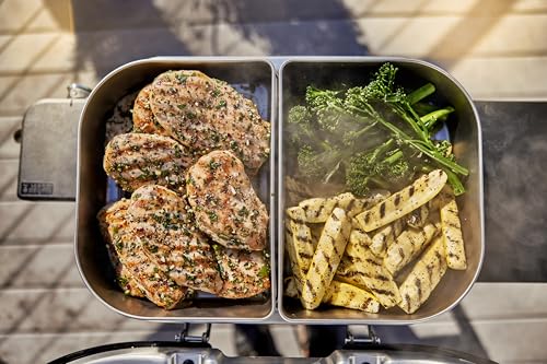 Weber Lumin Compact Tragbarer Kompakter Elektrogrill mit Stand/Anbraten, Räuchern, Dämpfen, Kochen und Warmhalten, Bis zu 315 °C, Porzellanemaillierte Gusseisenroste, 43 x 32 cm Grillfläche, Schwarz – Bild 10