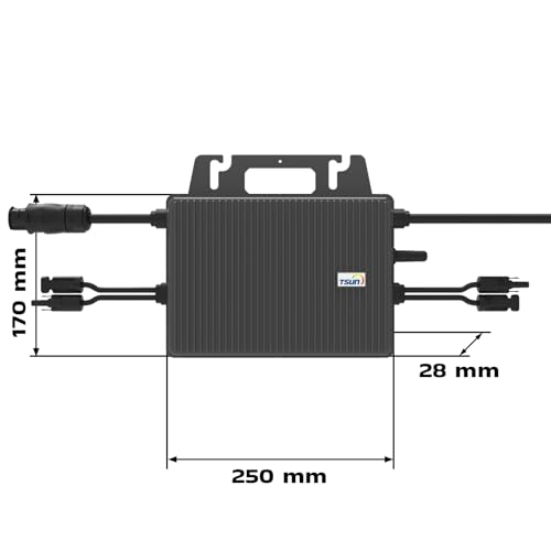 SUNNIVA 2000W Balkonkraftwerk BIFAZIAL FULLBLACK komplett Steckdose TSUN 800W Wechselrichter, PV Solaranlage, 4x 500W Glas-Glas Solarmodule, inkl. 5m Kabel, Bluetooth WIFI, Komplettset – Bild 4