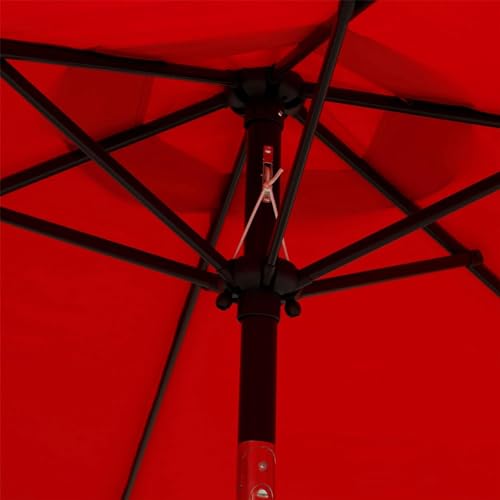 Blissun Terrassenschirm, 2,3 m, mit Druckknopfneigung und Kurbel, Rot – Bild 3
