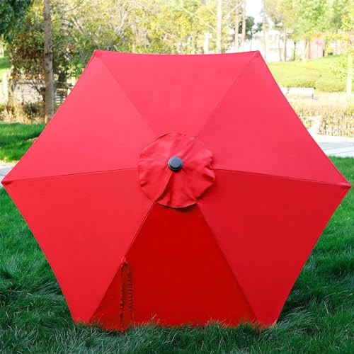 Blissun Terrassenschirm, 2,3 m, mit Druckknopfneigung und Kurbel, Rot – Bild 4