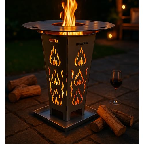 FireDesire Feuerkorb 80cm Grillplatte Ascheschale, Feuertonne, Feuerschale, Grilltonne, Ofen, Terassenofen, Grill, Stahlkorb, Plancha, Gartenfeuer – Bild 2