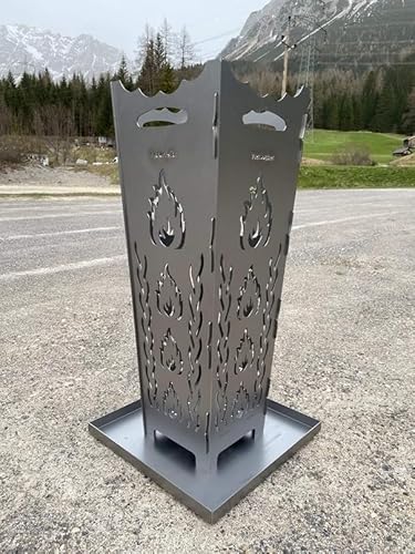 FireDesire Feuerkorb 80cm Grillplatte Ascheschale, Feuertonne, Feuerschale, Grilltonne, Ofen, Terassenofen, Grill, Stahlkorb, Plancha, Gartenfeuer – Bild 5