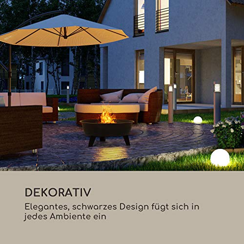 Blumfeldt 2-in-1 Feuerschale - Feuerschale für den Garten mit Edelstahl-Grillrost, Feuerschalen FireView Concept, Funkenschutz, Trageringe, Schürhaken & Grillrost, Stil: Nolana, schwarz – Bild 2