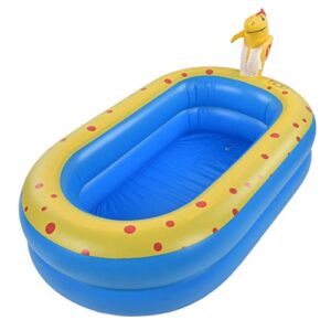 SPYMINNPOO Doppellagiges Aufblasbares Babyschwimmbecken mit Wasserspray, Ideal für die Interaktion zwischen Kindern und Kindern, 42 X 41 X 32 Zoll, PVC-Material, Sommerspielzeit