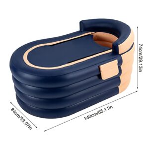 Alternative view of Aufblasbare Badewanne Erwachsene 4 Kammern Design, Faltbare Spa-Badewanne PVC Aufblasbarer Pool Rechteckig mit Nackenkissen Tragbare Warm Badewanne für Camping Reisen Spa