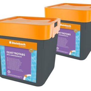 Steinbach Poolpflege Quattrotabs 200g langsamlöslich, 2X 5 kg, Chlorprodukte, 0752605TD02