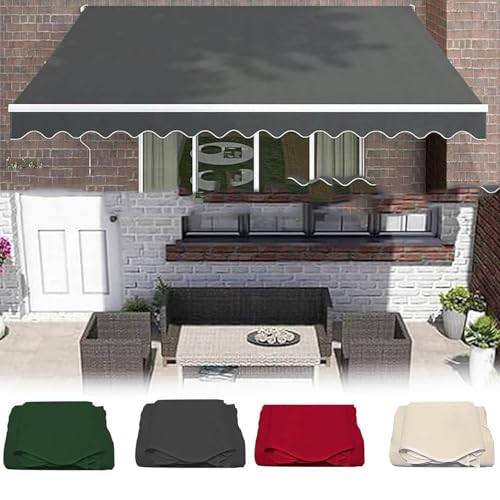 Wasserdichter Markisenstoff-Ersatz, 7 x 2 m, graues Ripstop-Material, rahmenlose Überdachung für Terrasse und Tür, Schattenlösung für den Außenbereich