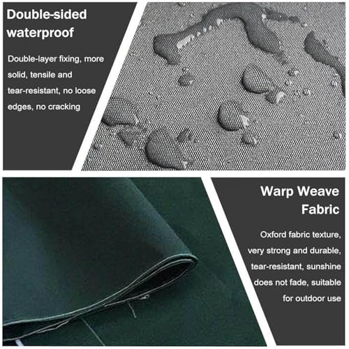 Wasserdichter Markisenstoff-Ersatz, 7 x 2 m, graues Ripstop-Material, rahmenlose Überdachung für Terrasse und Tür, Schattenlösung für den Außenbereich – Bild 3