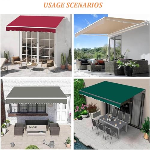 Wasserdichter Markisenstoff-Ersatz, 7 x 2 m, graues Ripstop-Material, rahmenlose Überdachung für Terrasse und Tür, Schattenlösung für den Außenbereich – Bild 6