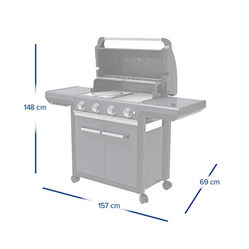 Campingaz Gasgrill 4 Series Premium, BBQ Gas-Grillwagen, 4-Brenner aus Edelstahl mit 13.6 kW, Deckel, Thermometer, InstaClean Aqua, Culinary Modular System, Außenküche – Bild 6