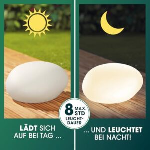 Alternative view of EASYmaxx 2er-Set LED Solarleuchte mit Farbwechsel | Deko Gartenleuchte mit LED Beleuchtung | Wunderschöne Lichteffekte mit Tageslichtsensor In & Outdoor | Gartendeko Witterungsbeständig IP67, Stein