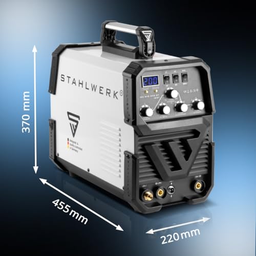 STAHLWERK Schweißgerät 2 in 1 Kombi AC/DC WIG 200 ST - Vollausstattung - WIG & MMA schweißen ist bis 200 A möglich, IGBT-Inverter, HF-Zündung, Smartkühlung, ideal für Aluminium & Stahl – Bild 3