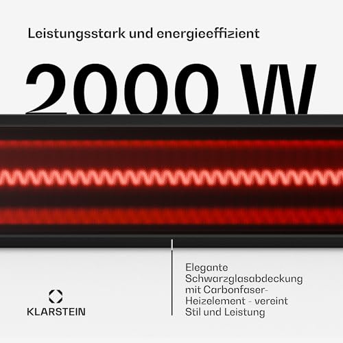 Klarstein Infrarot Wandheizung 2000W – Wandmontage, IP65, 9 Stufen, App & Fernbedienung, Timer, Aluminium, Elektroheizung für 15 m², WLAN, leise, elektrische Wandheizung – Bild 2