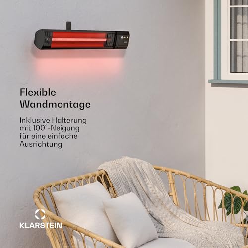 Klarstein Infrarot Wandheizung 2000W – Wandmontage, IP65, 9 Stufen, App & Fernbedienung, Timer, Aluminium, Elektroheizung für 15 m², WLAN, leise, elektrische Wandheizung – Bild 3