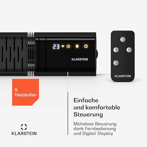 Klarstein Infrarot Wandheizung 2000W – Wandmontage, IP65, 9 Stufen, App & Fernbedienung, Timer, Aluminium, Elektroheizung für 15 m², WLAN, leise, elektrische Wandheizung – Bild 6