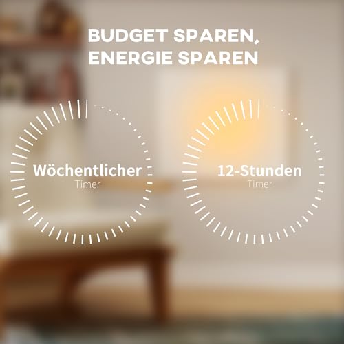 HOMCOM Infrarotheizung 400W mit einstellbarer Thermostat Wandmontage 2-4 Min auf Betriebstemperatur Heizkörper Elektroheizung mit Wochentimer, Überhitzungsschutz, Kindersicherung Weiß – Bild 8