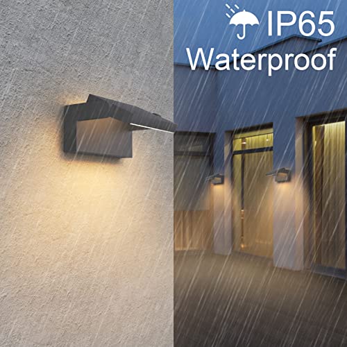 Klighten 4 Stück 24W Außenwandleuchte Außenlampe, Wasserdicht IP65 Wandleuchte Außen Innen Wandlampe mit Schwenkbar LED Panel für Garten Eingang, Anthrazit, 1500 Lumen, Warmweiß 3000K – Bild 4