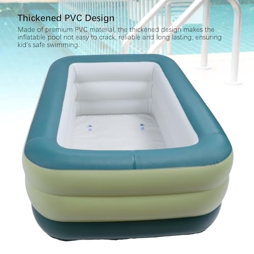 Aufblasbarer Pool für Kinder und Erwachsene, PVC-verdickter 3-lagiger oberirdischer aufblasbarer Pool für Sommerwasserpartys, Hinterhof, Garten, Rasen (1238L) – Bild 3
