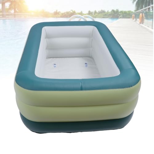 Aufblasbarer Pool für Kinder und Erwachsene, PVC-verdickter 3-lagiger oberirdischer aufblasbarer Pool für Sommerwasserpartys, Hinterhof, Garten, Rasen (1238L) – Bild 7