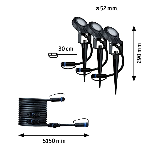 Paulmann 93689 Plug & Shine LED Außenleuchte Sting incl. 3x6 Watt dimmbar Gartenspieß Anthrazit Gartenleuchte Alu Außenbereich 3000 K – Bild 16
