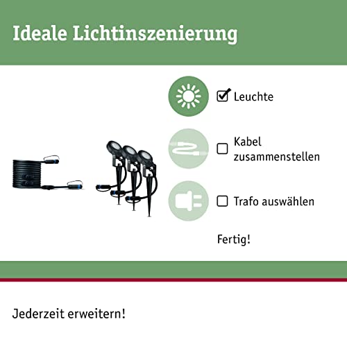 Paulmann 93689 Plug & Shine LED Außenleuchte Sting incl. 3x6 Watt dimmbar Gartenspieß Anthrazit Gartenleuchte Alu Außenbereich 3000 K – Bild 2