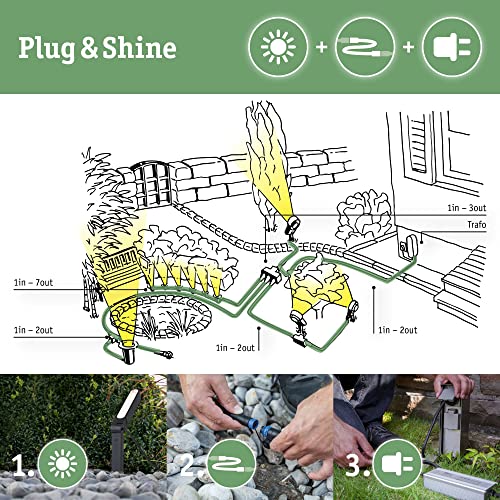 Paulmann 93689 Plug & Shine LED Außenleuchte Sting incl. 3x6 Watt dimmbar Gartenspieß Anthrazit Gartenleuchte Alu Außenbereich 3000 K – Bild 5