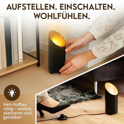 charlique® LED Uplight Spot (2 Stück) schwarz, 6W, Bodenstrahler, LED Bodenleuchte für indirekte Beleuchtung, Bodenlampe innen mit GU10 Lampe 230V, warmes Licht mit 2700 Kelvin – Bild 3