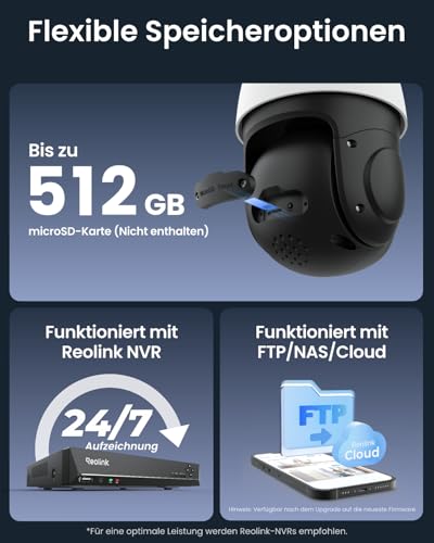 Reolink Smart 4K/8MP UHD PTZ Dome Überwachungskamera Aussen mit revolutionären 16X optischem 3D-Zoom, Farbnachtsicht, Personen-/Fahrzeug-/Tiererkennung, Zwei-Wege-Audio, 24/7 Aufzeichnung, RLC-823S2 – Bild 8