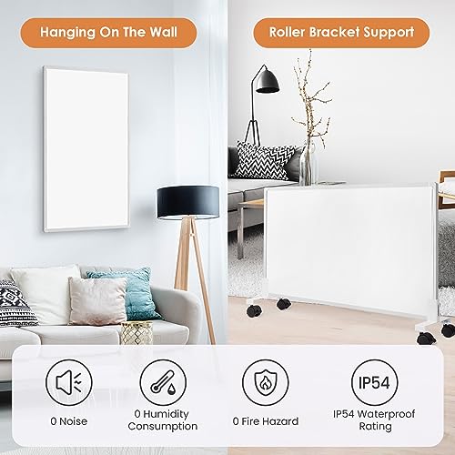 Hocosyme Infrarotheizung Bild 800W, 1-3 Min auf Betriebstemperatur bis 120 Grad - Geeignet für Schlafzimmer, Büro, Küche, Badezimmer - mit Touch-Thermostat - Seebrücke – Bild 4