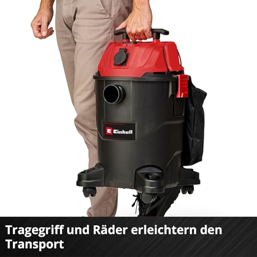 Einhell Nass-Trockensauger TC-VC 1825 A (1.250 Watt, 180 mbar Saugleistung, Automatiksteckdose, 25 L Auffangbehälter, Tragegriff, inkl. Düsen, Filter und Schmutzfangsack) – Bild 6