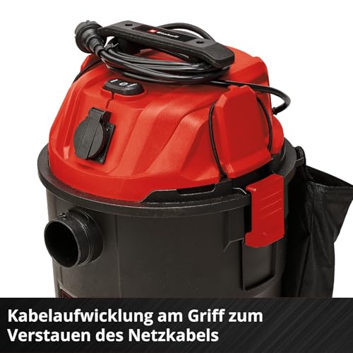 Einhell Nass-Trockensauger TC-VC 1825 A (1.250 Watt, 180 mbar Saugleistung, Automatiksteckdose, 25 L Auffangbehälter, Tragegriff, inkl. Düsen, Filter und Schmutzfangsack) – Bild 9