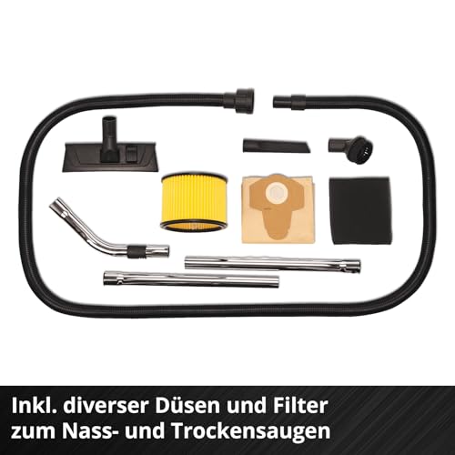 Einhell Akku-Nass-Trockensauger TE-VC 36/25 Li S-Solo Power X-Change (Li-Ion, 36 V, ECO/BOOST-Mode, 150 mbar Saugleistung, Edelstahlbehälter 25l, ohne Akku und Ladegerät), Black / Red – Bild 6